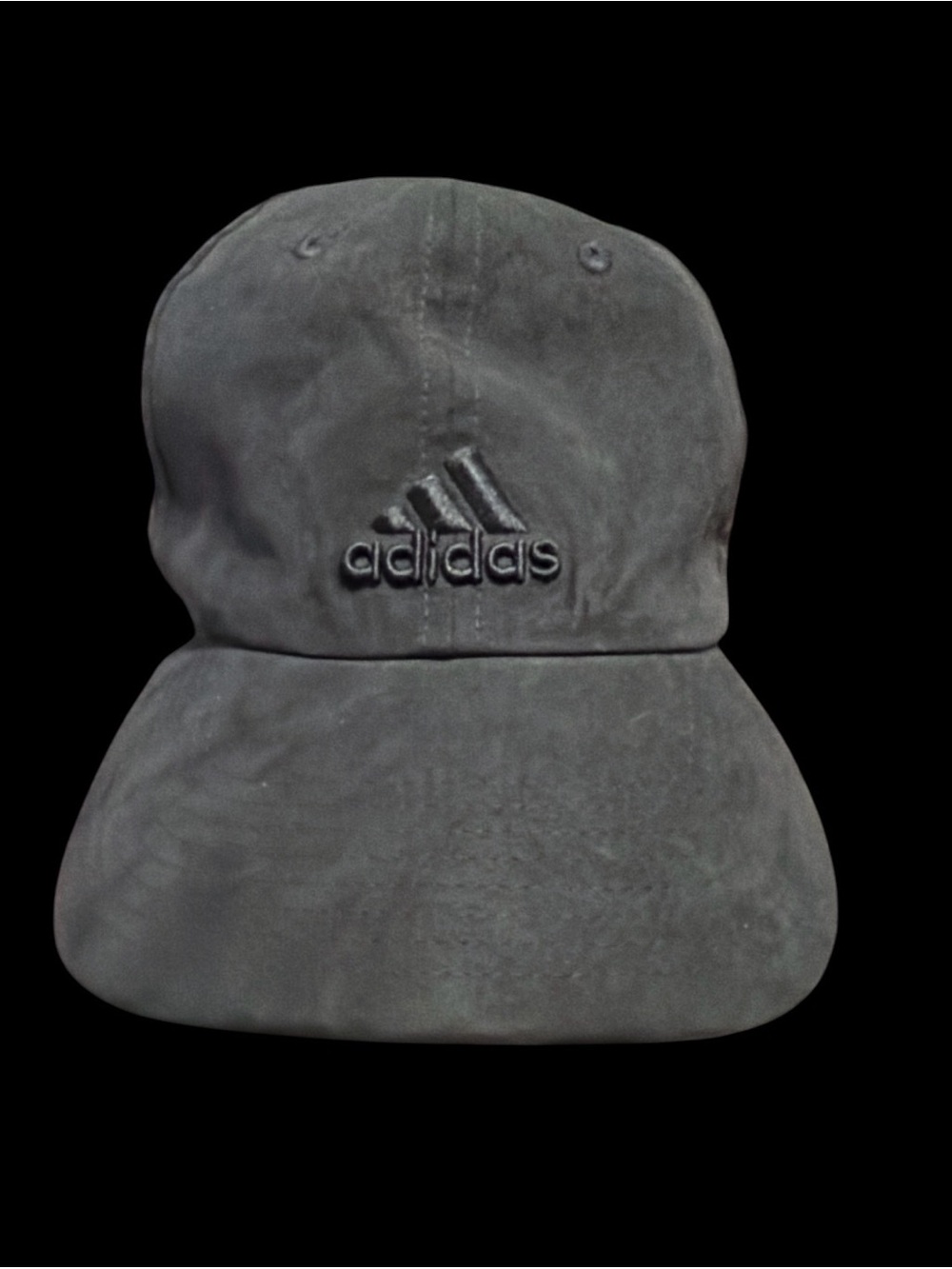 Adidas Saturday Plus Cap Dark Grey Faux Suede Climalite Hat Adjustable